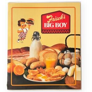 1980’s Frisch's Big Boy Yellow Laminated Breakfast Menu Vintage Diner 9” x 11”